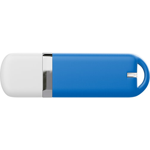 USB-Stick StylishDrive 2.0 , kobaltblau / weiß MB , 32 GB , Gummiplastik, Kunststoff MB , 6,20cm x 0,75cm x 2,00cm (Länge x Höhe x Breite), Bild 2