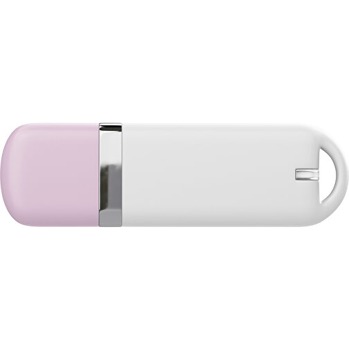 USB-Stick StylishDrive 2.0 , weiß / zartrosa MB , 32 GB , Gummiplastik, Kunststoff MB , 6,20cm x 0,75cm x 2,00cm (Länge x Höhe x Breite), Bild 2