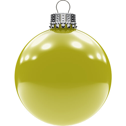 Palla per albero di Natale grande 80 mm, corona argento, lucida, Immagine 1