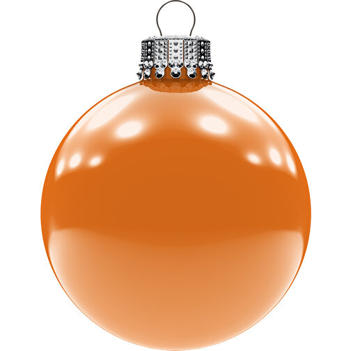 Christbaumkugel Groß 80 Mm, Krone Silber, Glänzend, 1er Box , orange, Glas, , Bild 1