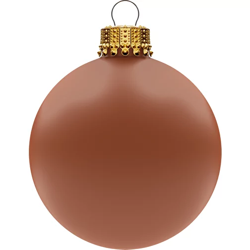 Boule de Noël grande 80 mm, couronne or, mate, Image 1