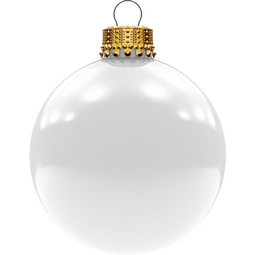 Juletrekule stor 80 mm, krone gull, skinnende, Bilde 1