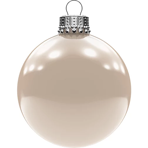 Boule de Noël grande 80 mm, couronne argentée, brillante, Image 1