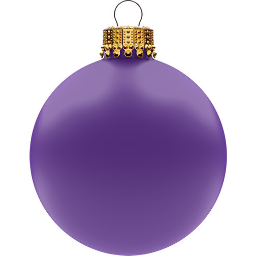 Christbaumkugel Groß 80 Mm, Krone Gold, Matt , dark violett, Glas, , Bild 1