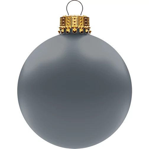 Boule de Noël grande 80 mm, couronne or, mate, Image 1