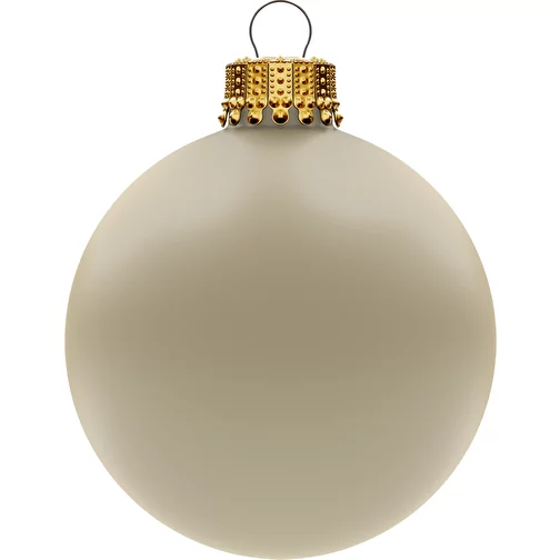 Boule de Noël grande 80 mm, couronne or, mate, Image 1