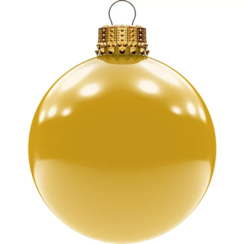 Boule de Noël grande 80 mm, couronne dorée, brillante, Image 1