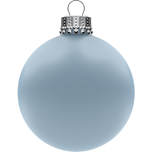 Christbaumkugel Gross 80 Mm, Krone Silber, Matt, 1er Box , iceblue, Glas, , Bild 1