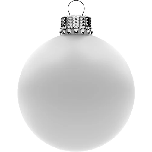 Boule de Noël grande 80 mm, couronne argentée, mate, Image 1