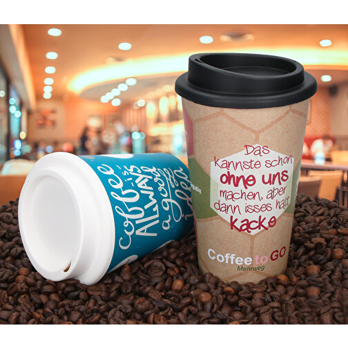 Kaffeebecher 'Premium' Small , standard-blau PP/schwarz, Kunststoff, 12,00cm (Höhe), Bild 3