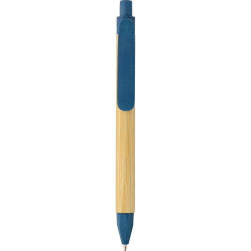 Kugelschreiber Aus Recyceltem Papier, Blau , blau, Papier, 13,90cm (Höhe), Bild 2