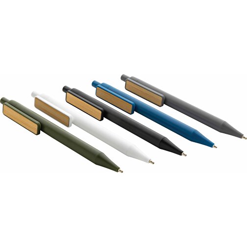 GRS RABS Stift Mit Bambus-Clip, Grün , grün, ABS - recycelt, 14,00cm (Höhe), Bild 7