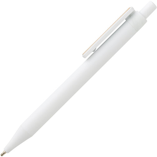 GRS RABS Stift Mit Bambus-Clip, Weiß , weiß, ABS - recycelt, 14,00cm (Höhe), Bild 4