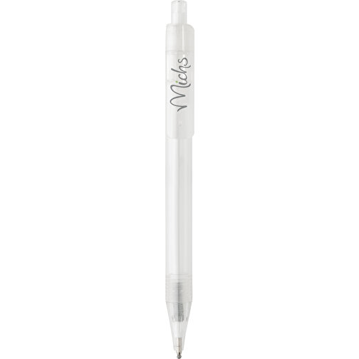 GRS RPET X8 Transparenter Stift, Weiss , weiss, PET - recycelt, 14,00cm (Höhe), Bild 6