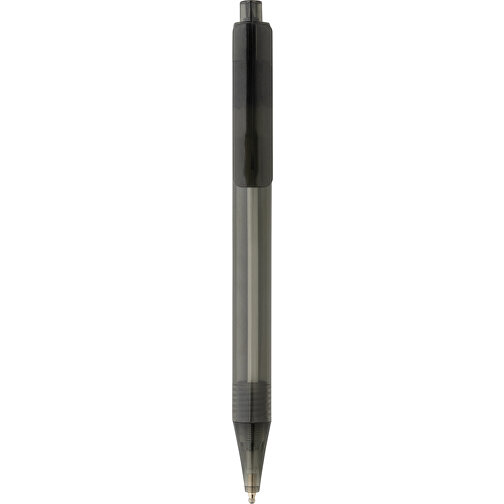 GRS RPET X8 Transparenter Stift, Schwarz , schwarz, PET - recycelt, 14,00cm (Höhe), Bild 2