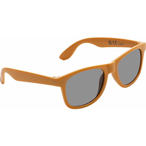 Sonnenbrille Aus GRS Recyceltem PP-Kunststoff, Orange , orange, Polypropylen - recycelt, 14,50cm x 4,90cm (Länge x Höhe), Bild 1