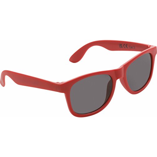 Sonnenbrille Aus GRS Recyceltem PP-Kunststoff, Rot , rot, Polypropylen - recycelt, 14,50cm x 4,90cm (Länge x Höhe), Bild 1