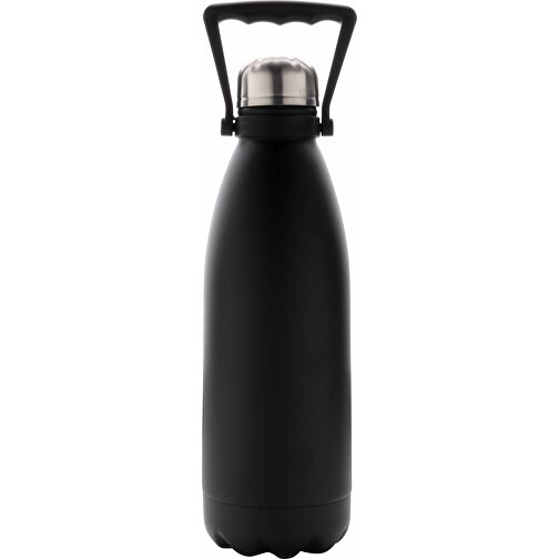 Große Vakuumflasche Aus RCS Recyceltem Stainless-Steel 1,5L, Schwarz , schwarz, Rostfreier Stahl - recycelt, 33,50cm (Höhe), Bild 2