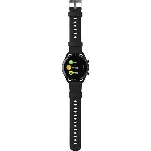 Runde Fit Watch Aus RCS Recyceltem TPU, Schwarz , schwarz, TPE - recycelt, 26,10cm x 1,20cm (Länge x Höhe), Bild 3