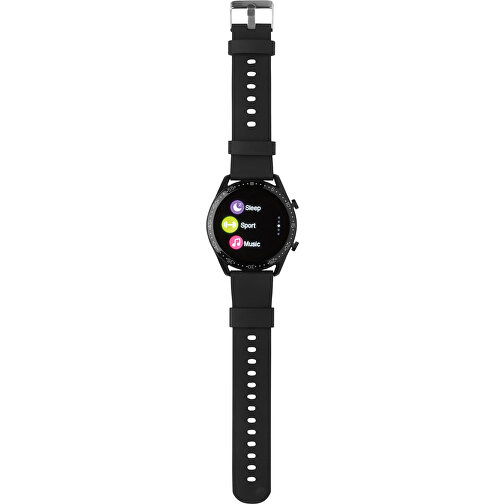 Runde Fit Watch Aus RCS Recyceltem TPU, Schwarz , schwarz, TPE - recycelt, 26,10cm x 1,20cm (Länge x Höhe), Bild 5