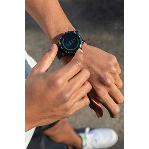 Okragly zegarek Fit Watch wykonany z TPU pochodzacego z recyklingu RCS, Obraz 7