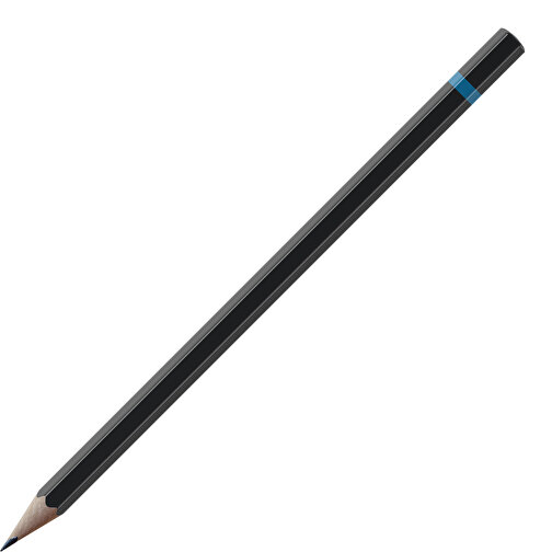 Bleistift, Natur, 6-eckig, Schwarz Lackiert , schwarz / dunkelblau, Holz, 17,50cm x 0,70cm x 0,70cm (Länge x Höhe x Breite), Bild 1
