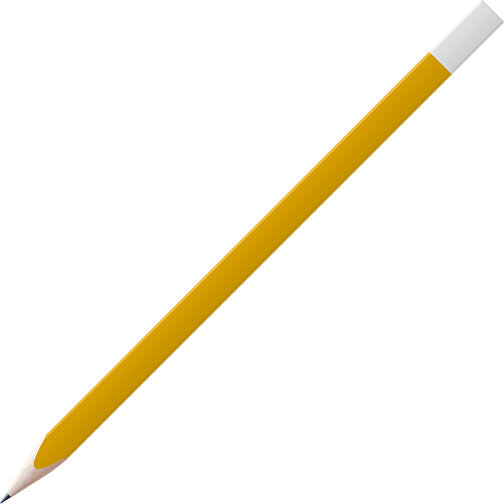 Bleistift, Natur, 3-eckig, Farbig Lackiert , ockergelb / weiss, Holz, 17,50cm x 0,70cm x 0,70cm (Länge x Höhe x Breite), Bild 1