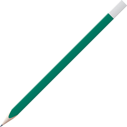 Bleistift, Natur, 3-eckig, Farbig Lackiert , grün / weiss, Holz, 17,50cm x 0,70cm x 0,70cm (Länge x Höhe x Breite), Bild 1