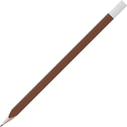 Bleistift, Natur, 3-eckig, Farbig Lackiert , braun / weiss, Holz, 17,50cm x 0,70cm x 0,70cm (Länge x Höhe x Breite), Bild 1