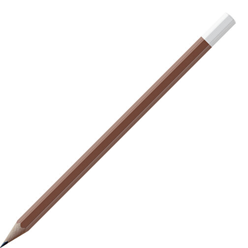 Bleistift, Natur, 6-eckig, Farbig Lackiert , braun / weiß, Holz, 17,50cm x 0,70cm x 0,70cm (Länge x Höhe x Breite), Bild 1