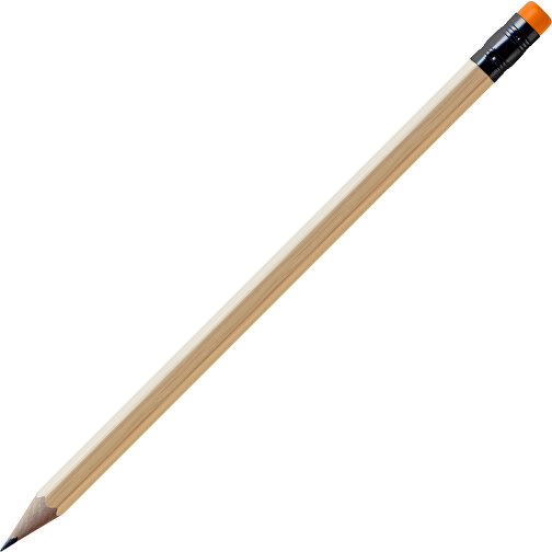 Bleistift, Natur, 6-eckig, Kapsel Schwarz , natur / orange, Holz, 18,50cm x 0,70cm x 0,70cm (Länge x Höhe x Breite), Bild 1