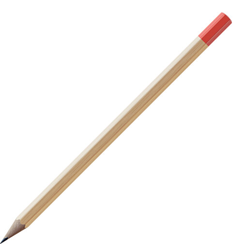 Bleistift, Natur, 6-eckig , natur / hellrot, Holz, 17,50cm x 0,70cm x 0,70cm (Länge x Höhe x Breite), Bild 1