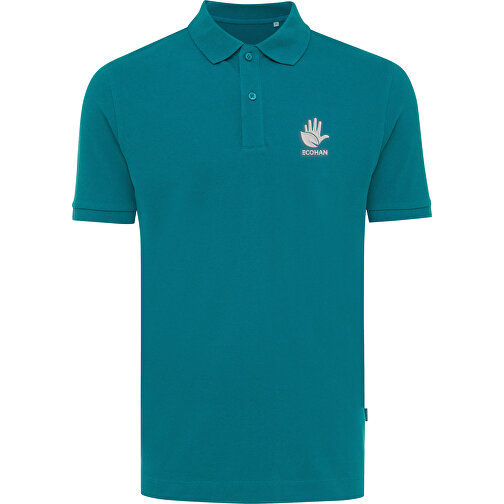 Iqoniq Yosemite Piqué-Poloshirt Aus Recycelter Baumwolle, Verdigris , verdigris, 50% recycelte und 50% biologische Baumwolle, S, 69,00cm x 0,50cm (Länge x Höhe), Bild 3