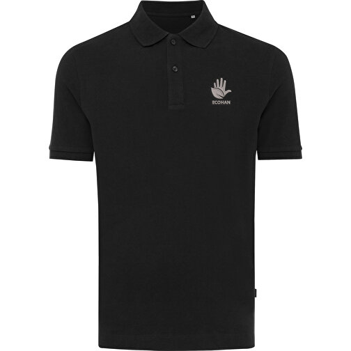 Iqoniq Yosemite Piqué-Poloshirt Aus Recycelter Baumwolle, Schwarz , schwarz, 50% recycelte und 50% biologische Baumwolle, XXL, 77,00cm x 0,50cm (Länge x Höhe), Bild 3