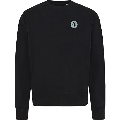 Iqoniq Kruger Relax-Rundhals-Sweater Aus Recycelt. Baumwolle, Schwarz , schwarz, 50% recycelte und 50% biologische Baumwolle, L, 73,50cm x 1,00cm (Länge x Höhe), Bild 3