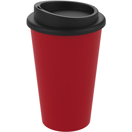 Kaffeebecher 'Premium' , standard-rot/schwarz, Kunststoff, 15,50cm (Höhe), Bild 1