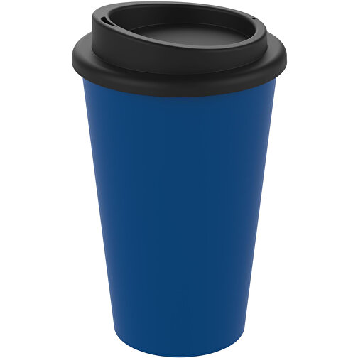Kaffeebecher 'Premium' , standard-blau PP/schwarz, Kunststoff, 15,50cm (Höhe), Bild 1