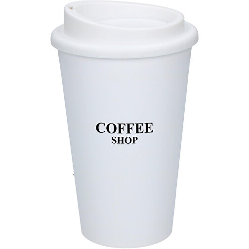 Kaffeebecher 'Premium' , schwarz/weiss, Kunststoff, 15,50cm (Höhe), Bild 2
