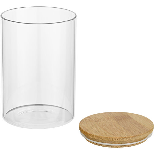 Boley 550 Ml Glasbehälter Für Lebensmittel , natural / transparent, Glas, Bambusholz, 12,50cm x 8,50cm x 8,50cm (Länge x Höhe x Breite), Bild 5