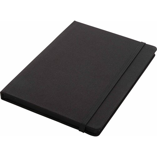 GRS-zertifiziertes RPET-A5-Notizbuch, Schwarz , schwarz, PET - recycelt, 21,30cm x 1,50cm (Länge x Höhe), Bild 2