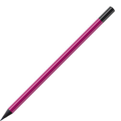 Bleistift, Schwarz Durchgefärbt, Rund, Farbig Lackiert , pink / schwarz, Holz, 17,50cm (Länge), Bild 1