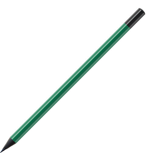 Bleistift, Schwarz Durchgefärbt, Rund, Farbig Lackiert , dunkelgrün / schwarz, Holz, 17,50cm (Länge), Bild 1