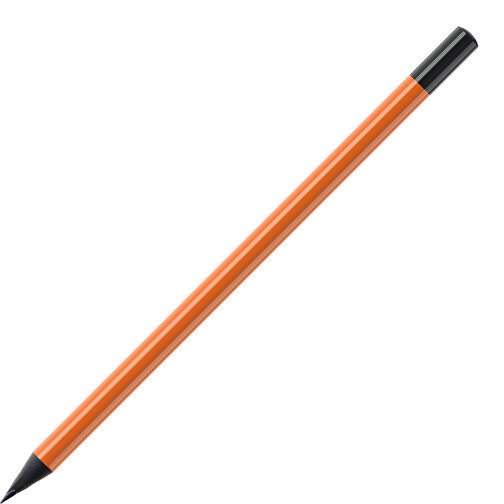 Bleistift, Schwarz Durchgefärbt, Rund, Farbig Lackiert , orange / schwarz, Holz, 17,50cm (Länge), Bild 1