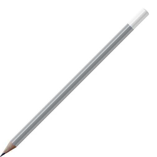 Bleistift, Natur, Rund, Farbig Lackiert , grau / weiss, Holz, 17,50cm (Länge), Bild 1