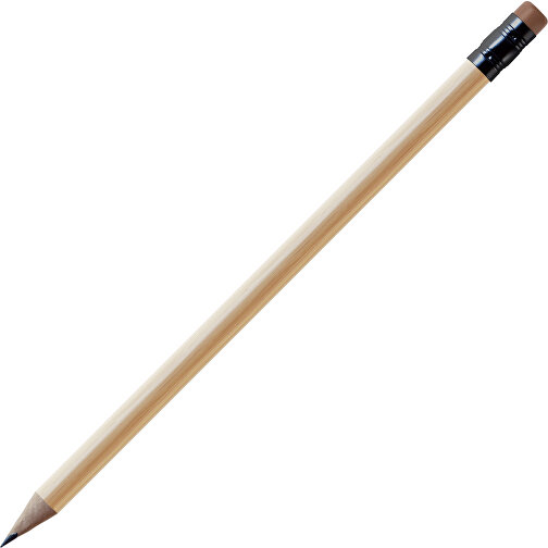 Bleistift, Natur, Rund, Kapsel Schwarz , natur / braun, Holz, 18,50cm (Länge), Bild 1