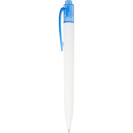 Thalaasa Kugelschreiber Aus Ocean Bound-Kunststoff , Marksman, transparent blau / weiss, Recycelter Kunststoff, 14,30cm (Länge), Bild 2