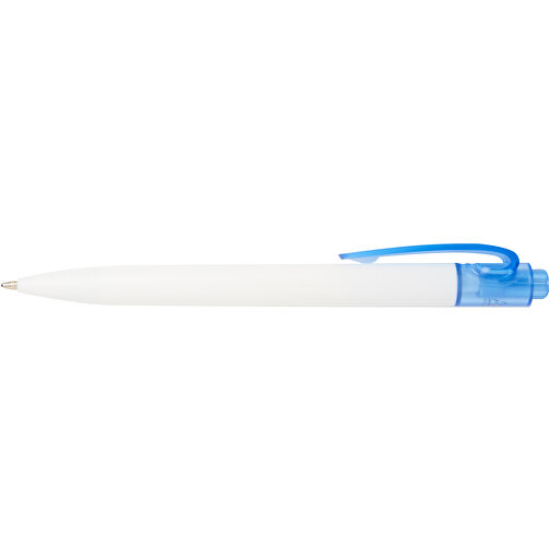 Thalaasa Kugelschreiber Aus Ocean Bound-Kunststoff , Marksman, transparent blau / weiss, Recycelter Kunststoff, 14,30cm (Länge), Bild 4
