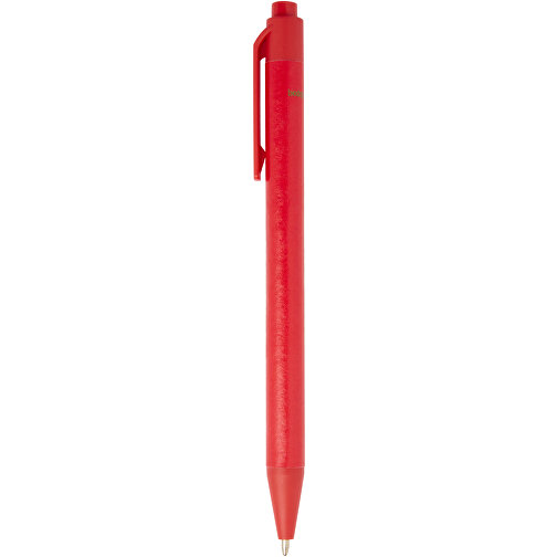 Chartik Kugelschreiber Aus Recyceltem Papier Mit Matter Oberfläche, Einfarbig , rot, Recyceltes Papier, 14,00cm (Länge), Bild 2