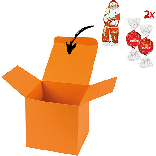 Color Box Lindt X-Mas - Orange , Lindt, orange, Papier, 5,50cm x 5,50cm x 5,50cm (Länge x Höhe x Breite), Bild 1
