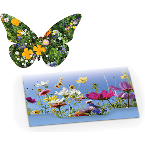 Samenpapier - Standardmotiv - Schmetterling , Papier, Saatgut, 5,50cm x 8,00cm (Länge x Breite), Bild 1